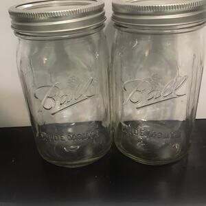 Ball Wide Mouth 32-Ounces Quart Mason Jars with Lids and Bands Set of 2